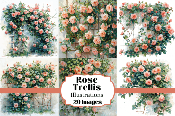 20 Rose Trellis Shabby Chic Backgrounds: A Creative Toolkit