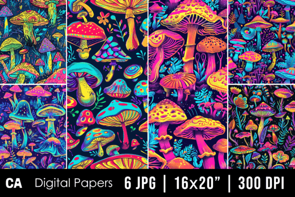 Abstract Neon Mushroom Backgrounds: A Designer's Guide