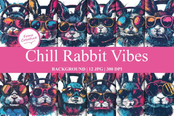 Chill Rabbit Vibes: Soft Backgrounds for Digital Design