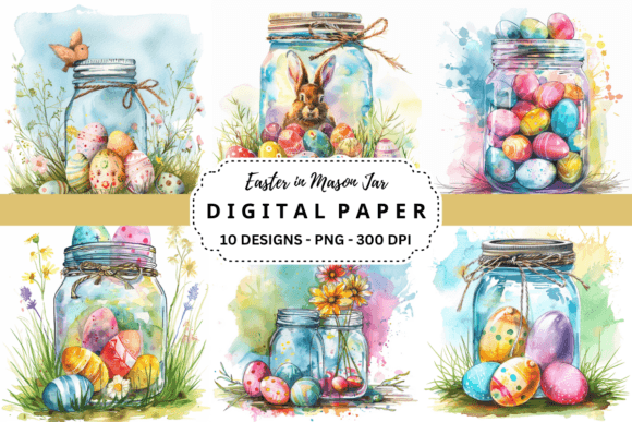 Easter in Mason Jar Backgrounds: A Designer's Spring Toolkit