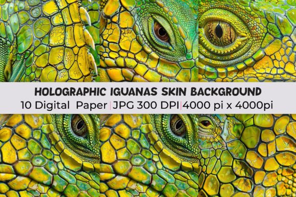 Elevate Your Visuals with Holographic Iguana Skin Backgrounds