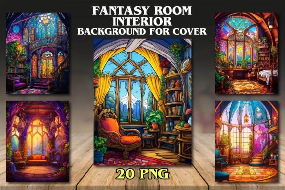 Enchanting Fantasy Room Interior Backgrounds for Covers