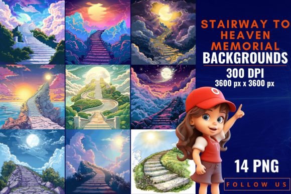 Honoring Memories: The Visual Language of Stairway to Heaven Memorial Backgrounds
