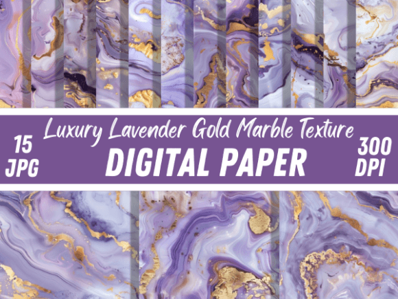 Luxury Lavender Gold Marble Backgrounds for Elegant Design