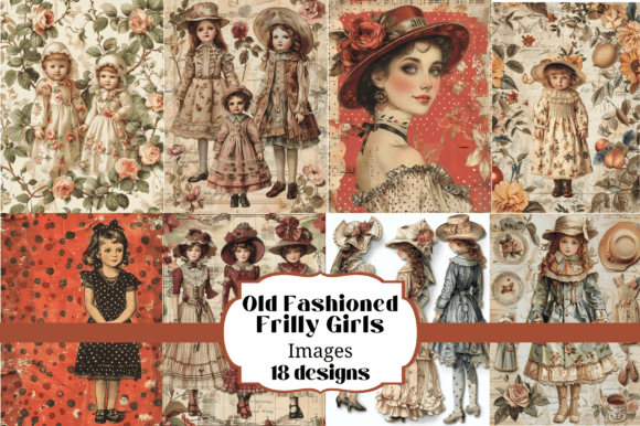 Old Fashioned Frilly Girls Backgrounds: A Designer's Delight