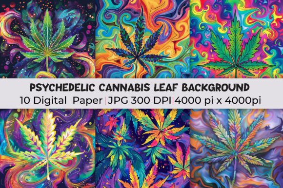 Psychedelic Cannabis Leaf Backgrounds: A Visual Toolkit for Modern Creators
