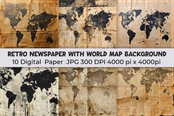 Retro Newspaper World Map Backgrounds: A Designer's Guide