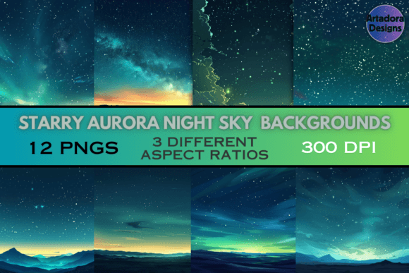 Starry Aurora Night Sky Backgrounds: Elevate Your Designs
