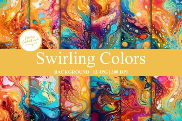 Swirling Colors Backgrounds: Digital Paper for Dynamic Designs