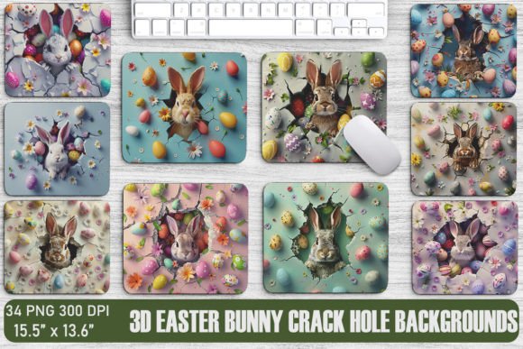 Unwrapping the Charm of 3D Easter Bunny Crack Hole Backgrounds